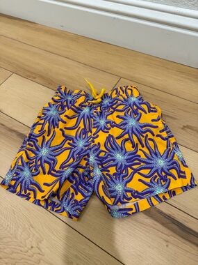 Vilebrequin Orange & Purple Starfish Kids Swim Trunks